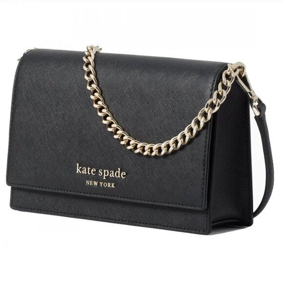 BNWT Kate Spade Black Convertible Chain Link Crossbody Bag - Picture 2 of 9